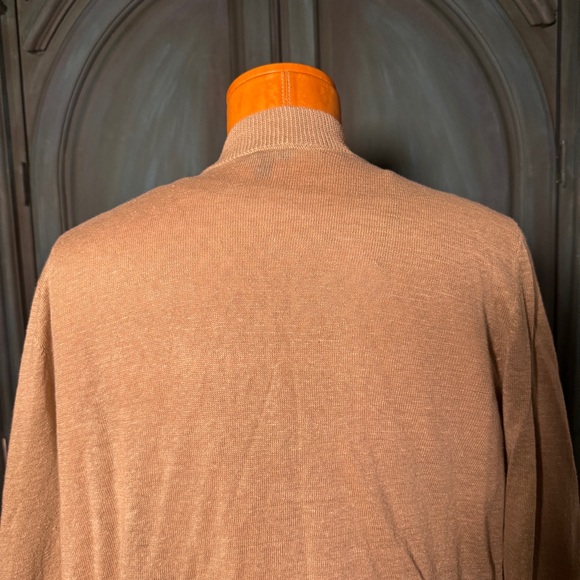 100%Linen, Women's Tan Sweater Cardigan - Picture 12 of 16
